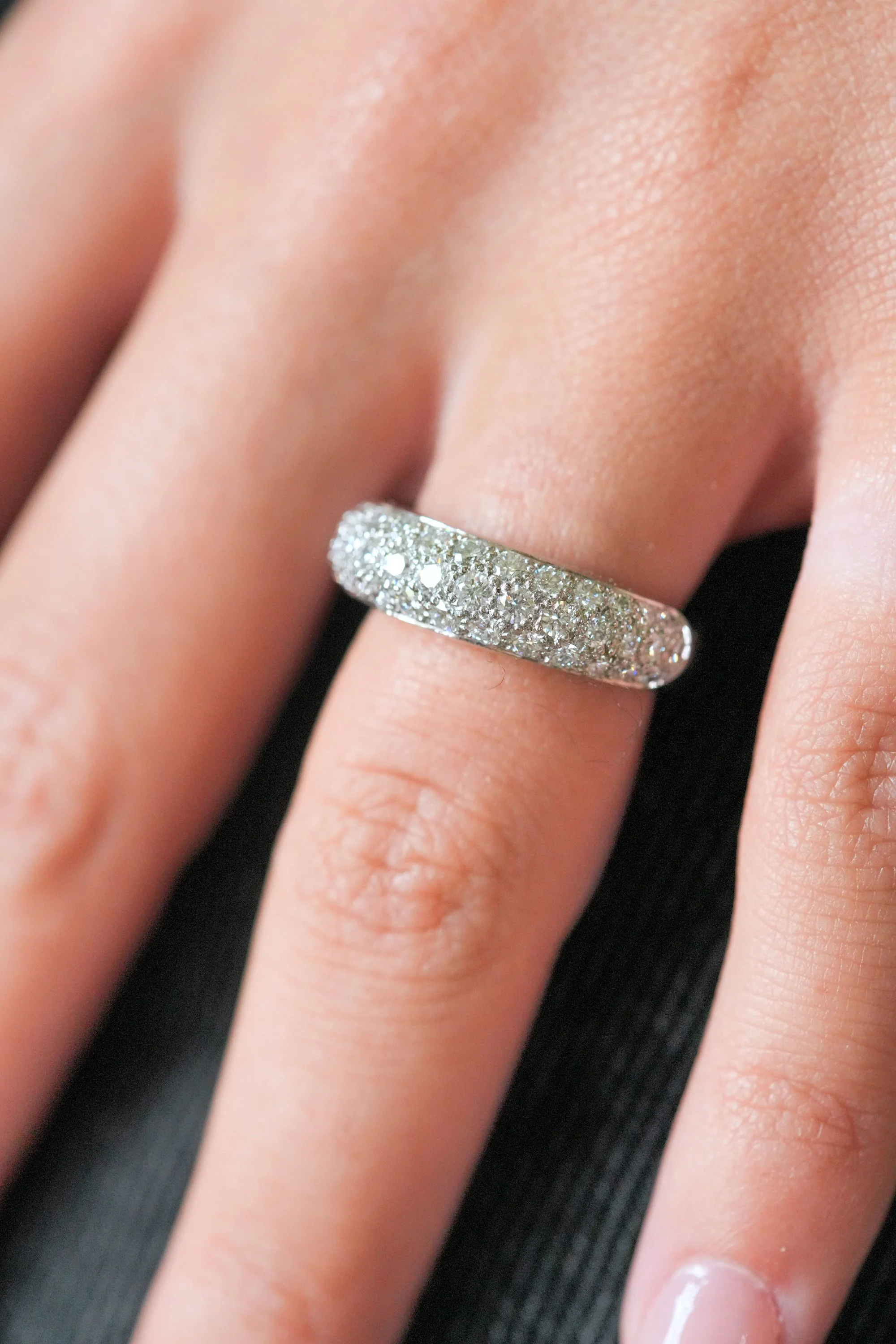 Cartier Mimi ring in platinum and diamonds T49 49 5 Bijoux Anciens Paris E shop of Antique Vintage Luxury Jewelry